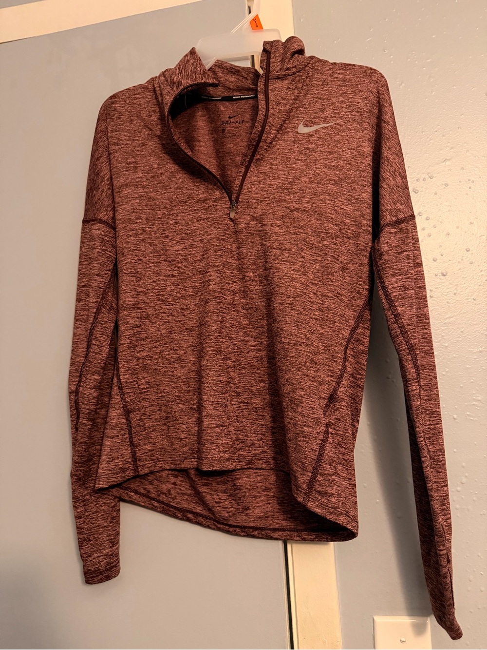 Nike Women's Maroon Heather Quarter-Zip Hoodie
